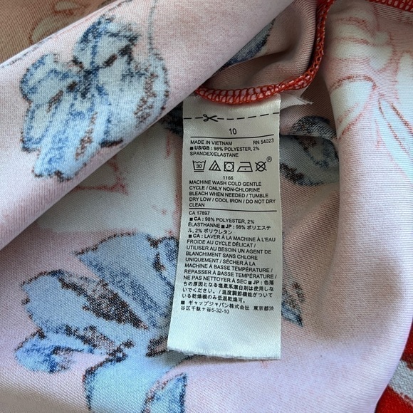 BANANA Republic red Floral round neck Shift Dress Size 10 - Picture 8 of 8